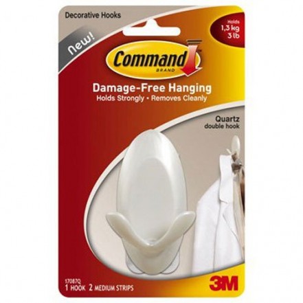 3M Command White Double Hook