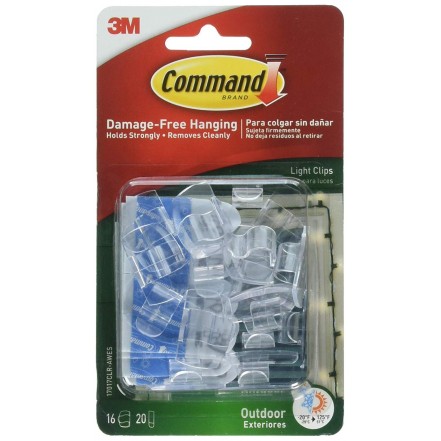 3M Command Outdoor Light Clips 16pk