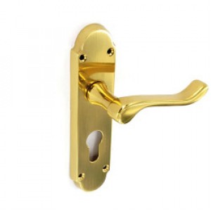 Securit Richmond Brass Euro Lock Handles (Pair)