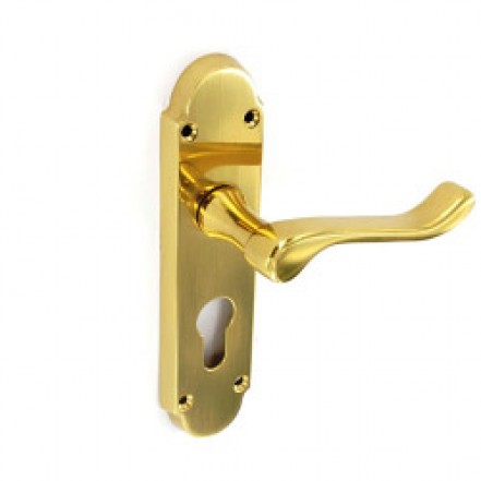Securit Richmond Brass Euro Lock Handles (Pair)