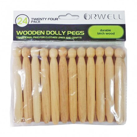 Orwell Wooden Dolly Pegs 24pk