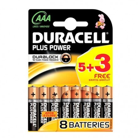Duracell Plus Power AAA 8 Batteries