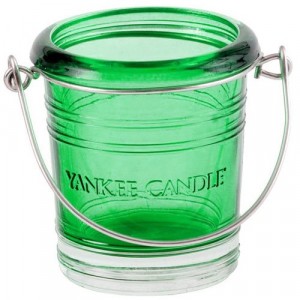 Yankee Glass Bucket Votive Holder Emerald Green