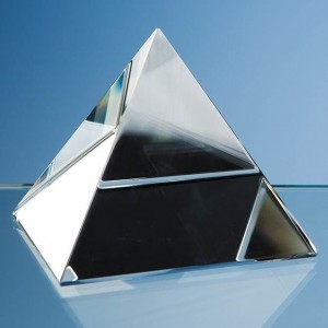 Crystal Galleries Optical Crystal 4-Sided Pyramid