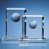 Crystal Galleries Optical Crystal Golf Ball Rectangle Award