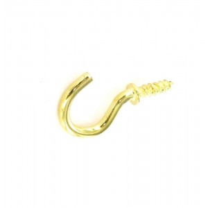 Securit Cup Hooks Shouldered Brassed Pack 5