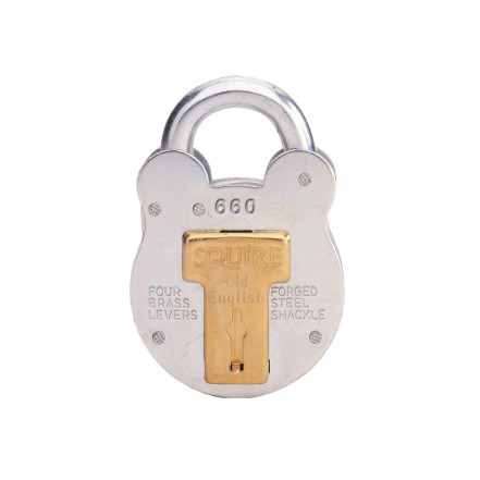 Squire 4-Lever Old English Steel Case Padlock