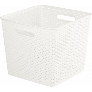 Curver Nestable Rattan Basket White