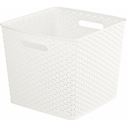 Curver Nestable Rattan Basket White