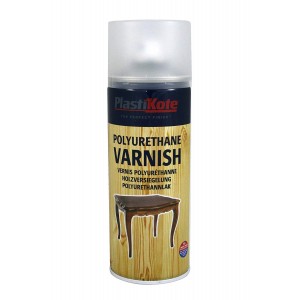 Plastikote Polyurethane Spray Varnish 400ml Clear