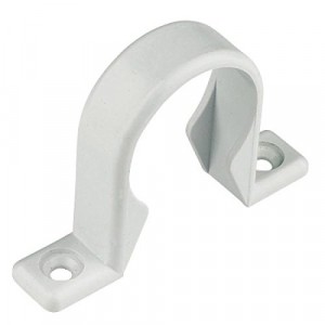 Waste Pipe Clip White Pack 2
