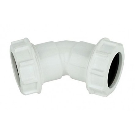 Primaflow Compression Waste 45 Degree Bend White