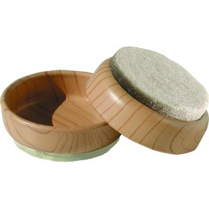 Felt Gard Castor Cups Light Woodgrain