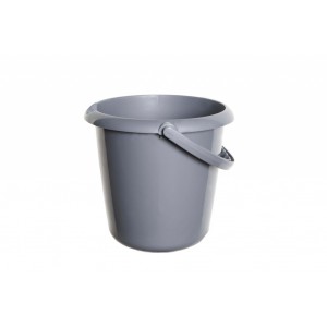 1 x Whitefurze 5 Litre Plastic Storage Bucket With Handle Waste Bin Bathroom 