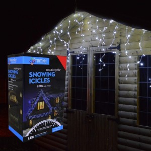 Premier LED Snowing Icicles Supabright Lights with Timer