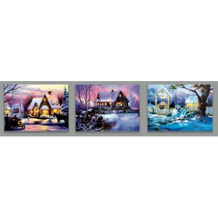 Premier Canvas 30 x 40cm 4 LEDs Snowy Scenes