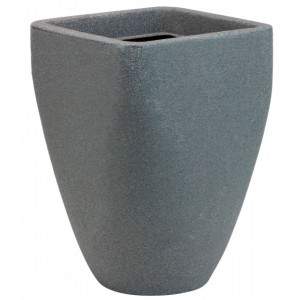 Strata Square Top Round Base Planter Granite