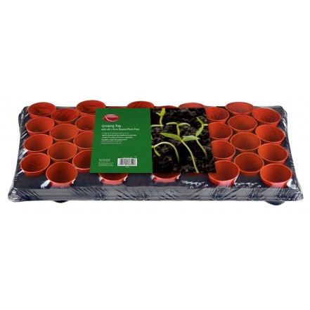 Ambassador Growing Tray With 18 x 9cm Round Pots